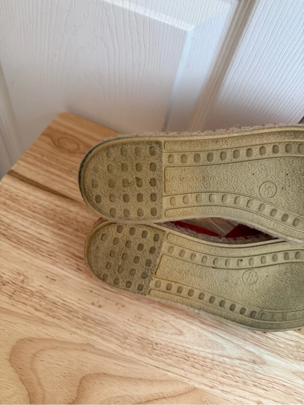 Verbenas Red Suede Espadrille Slip-Ons - Size 38